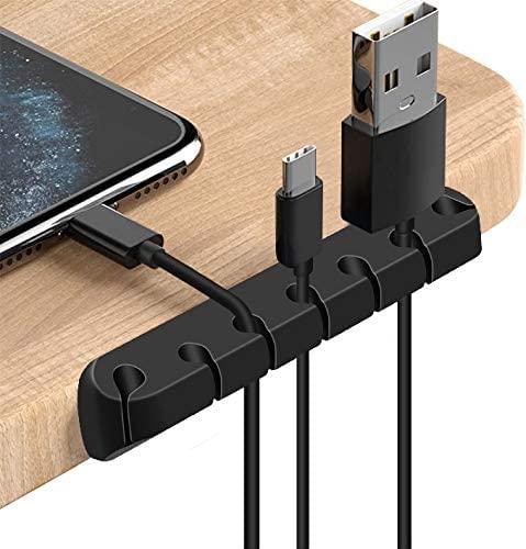  [AUSTRALIA] - 3 Pack Cable Organizer Clips, Cable Management Cord Holder Self Adhesive Silicone Wire Holders for Organizing USB Charging Cable/Power Cord/ Mouse PC Desktop Travel Home Office Car-Black Black