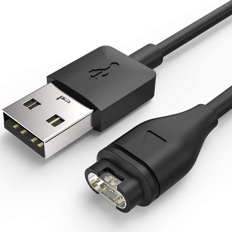 Charger Compatible with Garmin Vivoactive 3/4/4S/Venu/Fenix 5/5 Plus/5S/5S Plus/5X/5X Plus/6/6S/6X/6 Pro/6S Pro/6X Pro/Forerunner 745/Instinct/Quatix 5, USB Data Sync Charging Cable - Black USB2P - LeoForward Australia