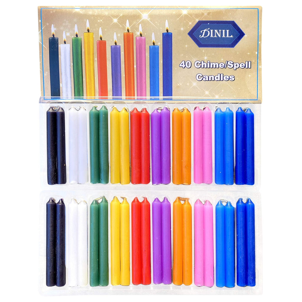  [AUSTRALIA] - Dinil – Spell Candles (40 Candles) – 4" x 1/2" Premium Candles for Rituals, Birthdays, Spells