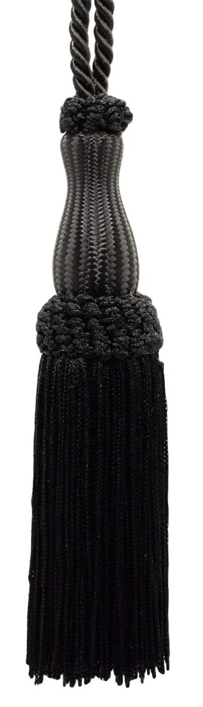  [AUSTRALIA] - DÉCOPRO Beautiful Black Chainette Key Tassel, 5 inch Tassel Length, 5 Inch Loop, Color: K9 - Black