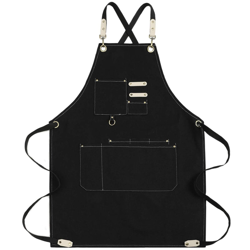  [AUSTRALIA] - Professional Kitchen Chef Cross Back Apron for Men Women Black