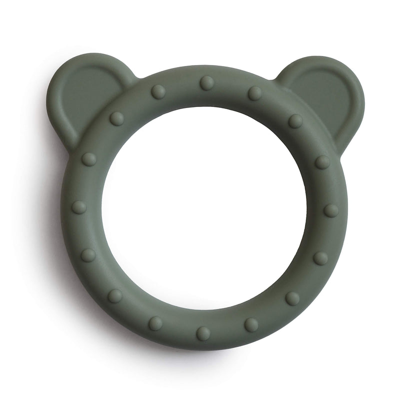 mushie Silicone Baby Teether Toy | Bear (Dried Thyme) Bear (Dried Thyme) - LeoForward Australia