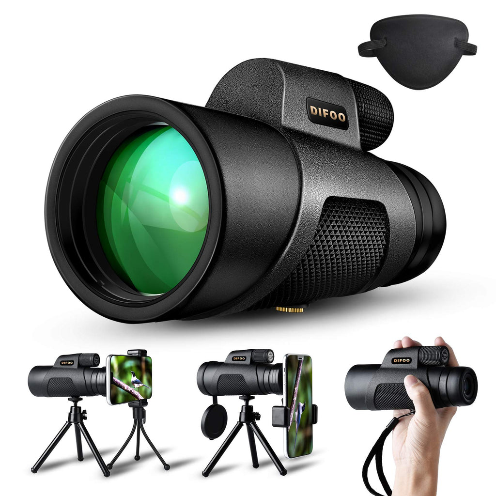DIFOO Monocular Telescope 16X50 High Power Monocular for Smartphone Adults for Hunting Bird Watching Equipped with iPhone Holder Tripod BAK4 Prism and IPX7 Nitrogen-Filled Waterproof 10X50 - LeoForward Australia