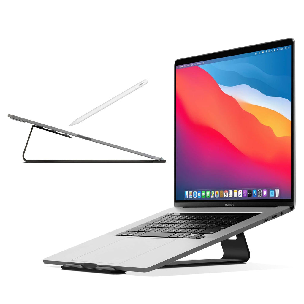 Twelve South ParcSlope for MacBook, Laptops and iPad Pro | Hybrid Laptop Typing Stand and Tablet Desktop Sketching Wedge Updated Matte Black Edition - LeoForward Australia