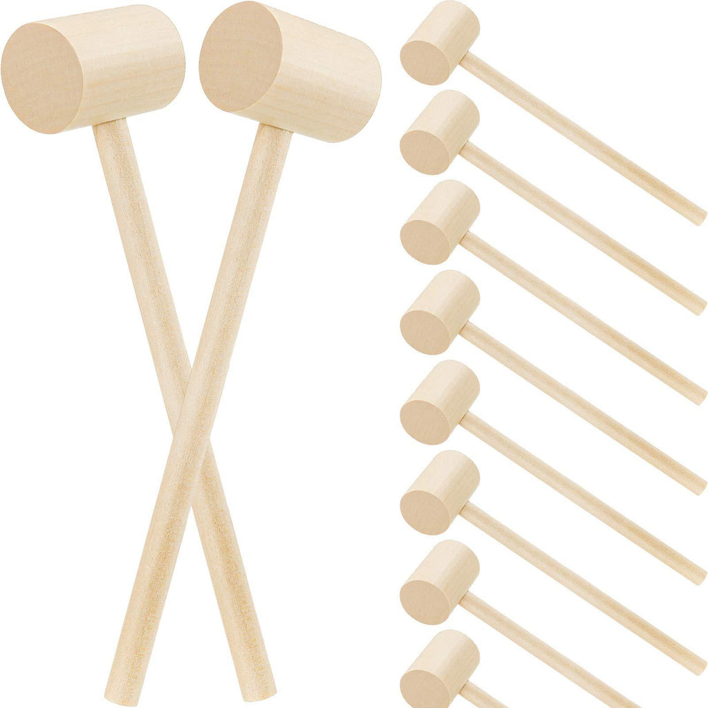  [AUSTRALIA] - Mini Wooden Crab Lobster Seafood Hammers Mallet Solid Natural Hardwood Crab Hammer Crab Mallets Hammers Martillo De Madera for Cracking Chocolate (10) 10
