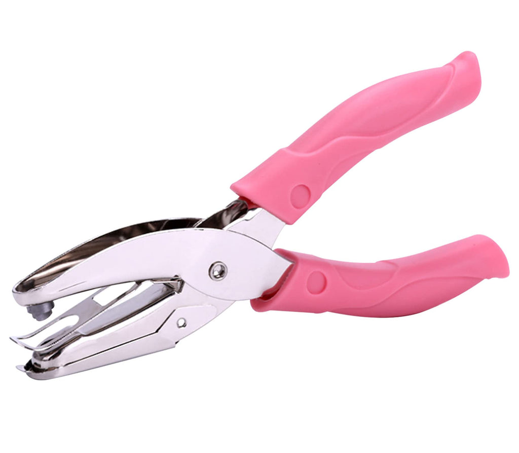  [AUSTRALIA] - Star Shape Single Paper Hole Punch 1 Pack 6.3 Inch Length 1/4 Inch of Diameter of Hole Handheld Puncher with Pink Soft Thick Leather Cover(Star 1/4 inch)