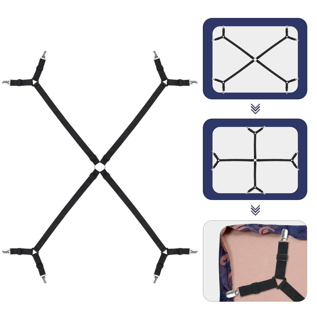  [AUSTRALIA] - Bed Sheet Holder Straps- Adjustable Fitted Sheet Clips Bed Sheet Fastener Suspenders Elastic Gripper Holder