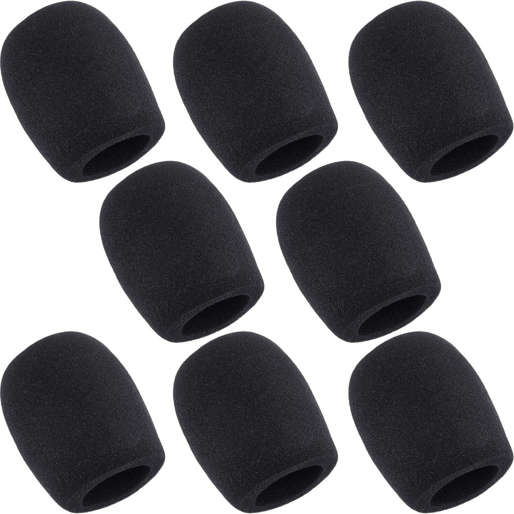  [AUSTRALIA] - 8 Pack Microphone Cover, ChromLives Mic Windscreen Foam Cover, Handheld Sponge Wind Foam for Most Standard Microphones, Black 8 Pack