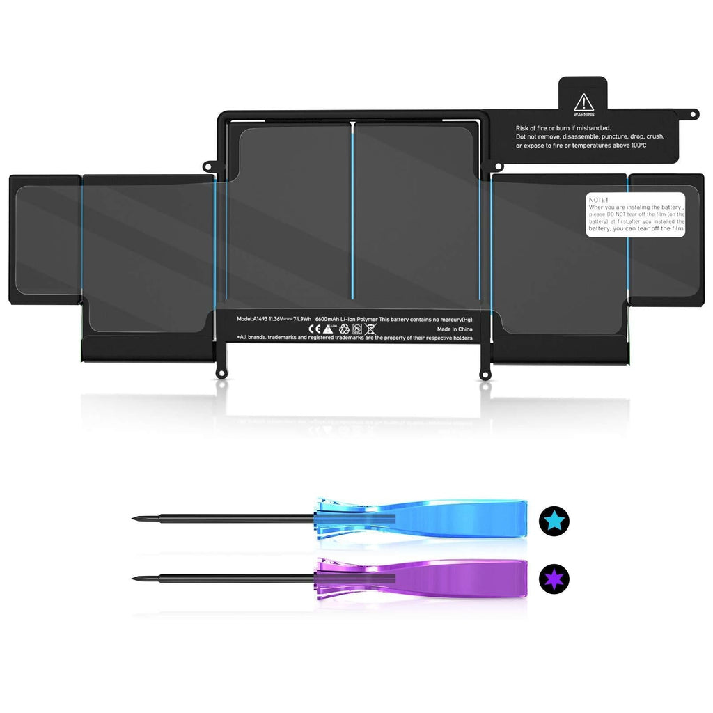 TECHOWL A1493 Battery for MacBook Pro 13 inch A1502 Late 2013 Mid 2014 Early 2015, A1502 Battery Replacement A1582, ME864 ME865 [11.36V 74.9Wh] - LeoForward Australia