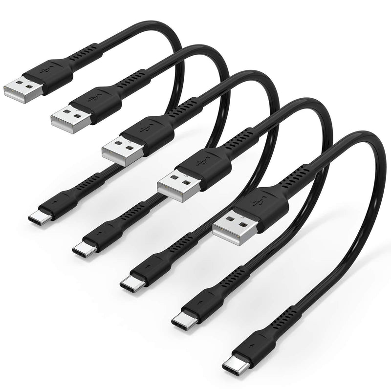 6 inch Short USB C Charging Cord, 5 Pack Durable USB A to USB Type C 3A Fast Charging Cable for Charging Station Compatible with Samsung Galaxy Note 9 10 S10 S20 S30 OnePlus 7T 8T LG V30 V40 6 Inches black - LeoForward Australia