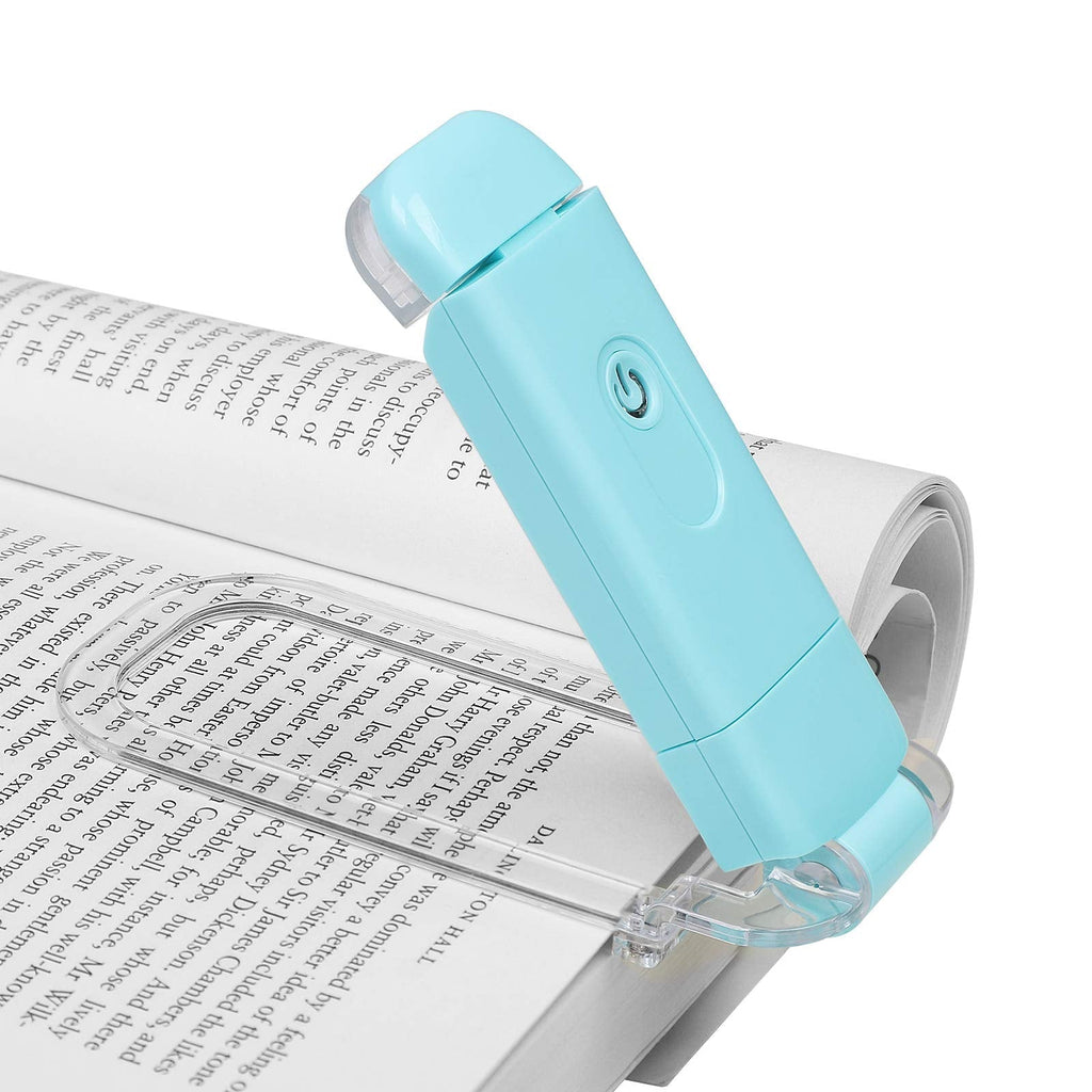  [AUSTRALIA] - DEWENWILS Amber Book Light, USB rechargeble Book Light for Reading in Bed, Clip on Book Light, Brightness Adjustable, Sleep Aid Light, Warm White, Blue