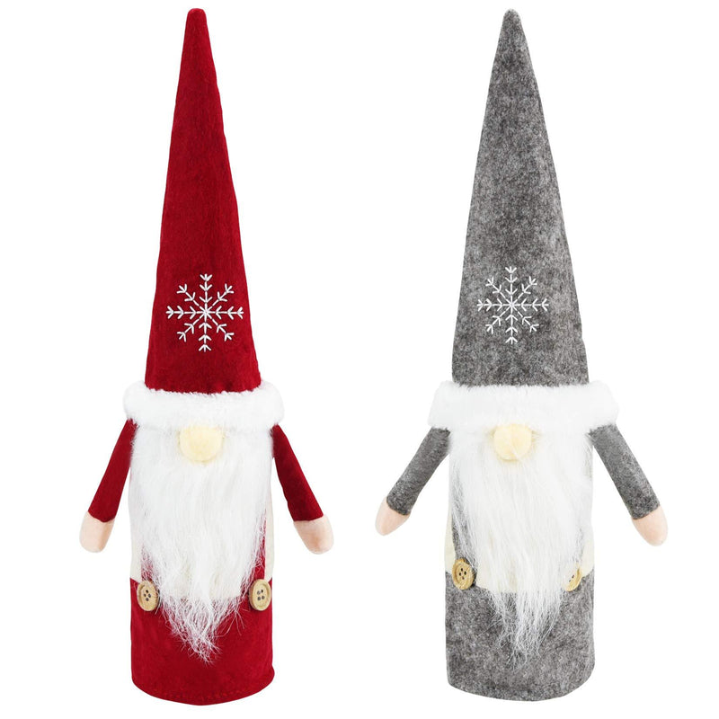  [AUSTRALIA] - 2pcs Christmas Wine Bottle Covers Santa Claus Wine Bottle Bags Swedish Gnome Toppers for Xmas Party Holiday Home Dining Table Decorations