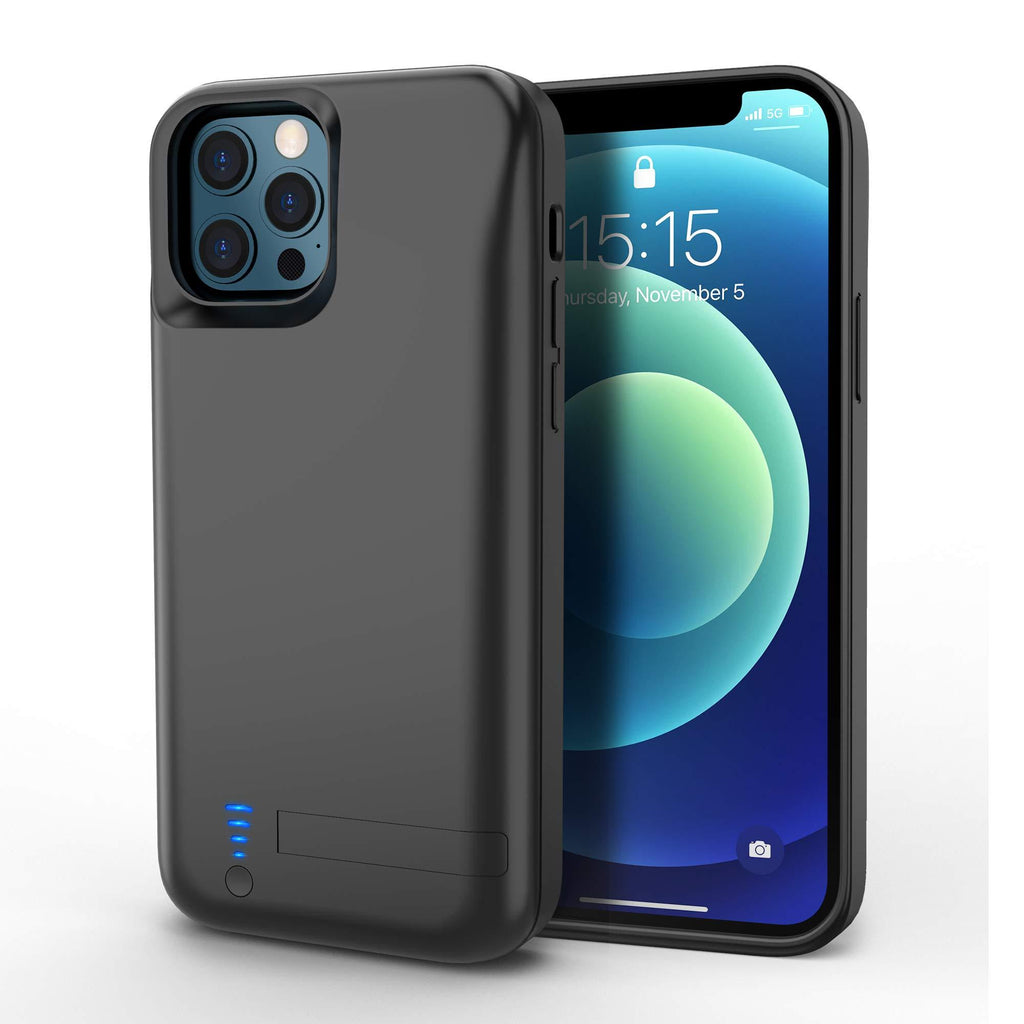 Zttopo Battery Case for iPhone 12/iPhone 12 Pro, 5000mAh Portable Protective Charger Case Rechargeable Extended Battery Pack Kickstand Charging Case for iPhone 12/12 pro 6.1 inch - LeoForward Australia