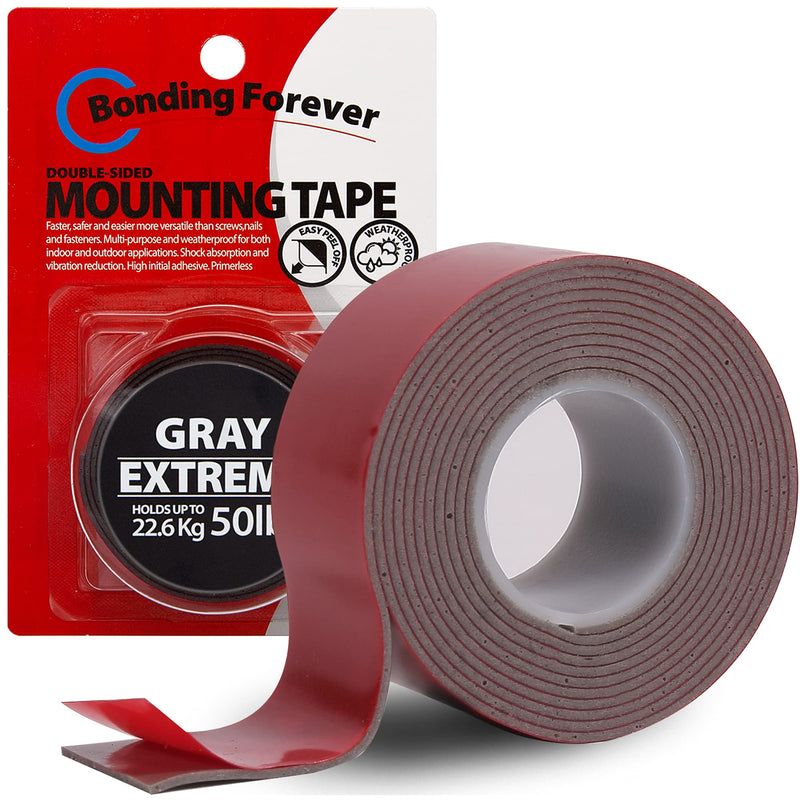  [AUSTRALIA] - Bonding Forever Gray Extreme Double Sided Tape | Foam Tape | Double Sided Adhesive Tape | Mounting Tape | 0.045" X 1" X 60" X 1EA 1 Pack