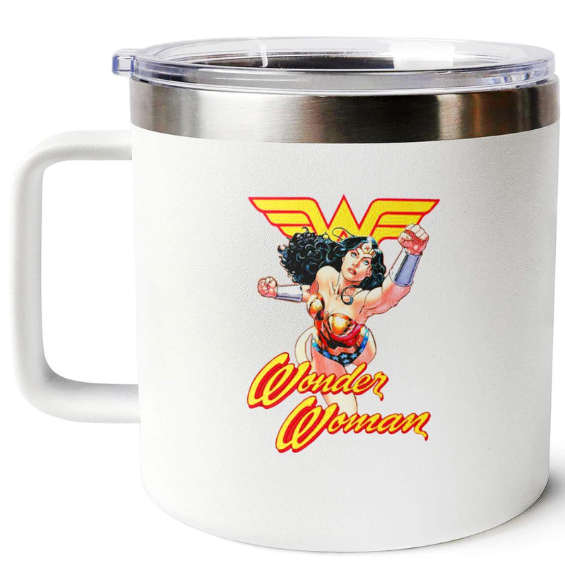  [AUSTRALIA] - wonder women 1984 insulated coffee mug comics coffee mugs for women superhero travelstainless steel coffee 14Oz big cup cute with handle and lid travel mug wonder woman mom birthday gifts Wonder Woman Fly One Size