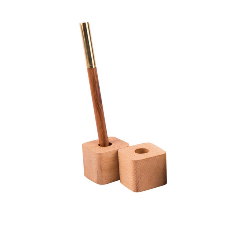  [AUSTRALIA] - Wooden Desk Organizer Pencil Holder Bamboo Pen Holder Organizer Makeup Brush Holder 2 Pieces Set