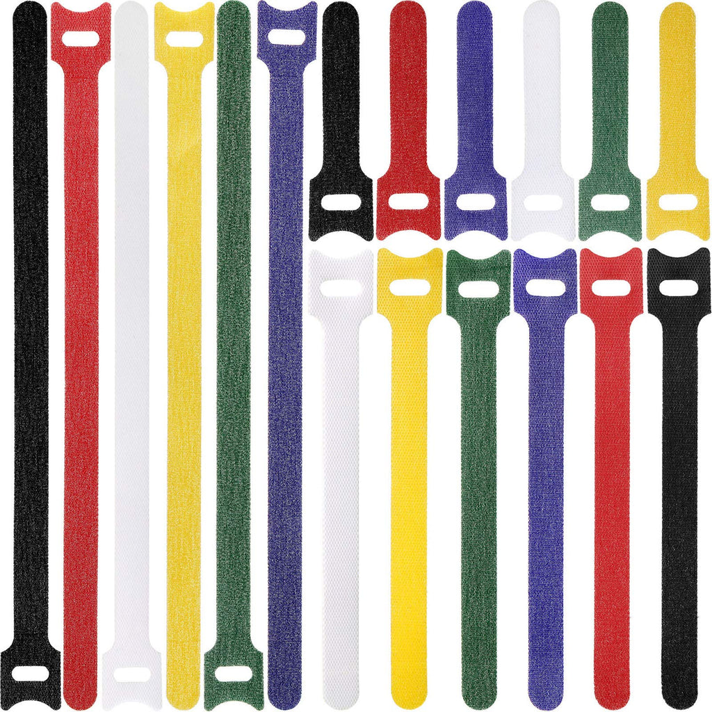  [AUSTRALIA] - Riakrum 120 Pieces Reusable Fastening Cable Ties Cable Fastener Straps 3, 6, 10 Inch Multi-Purpose Adjustable Hook and Loop Cord Ties Nylon Cord Wire Organizer for Tying Wires (Mixed Color) Mixed Color