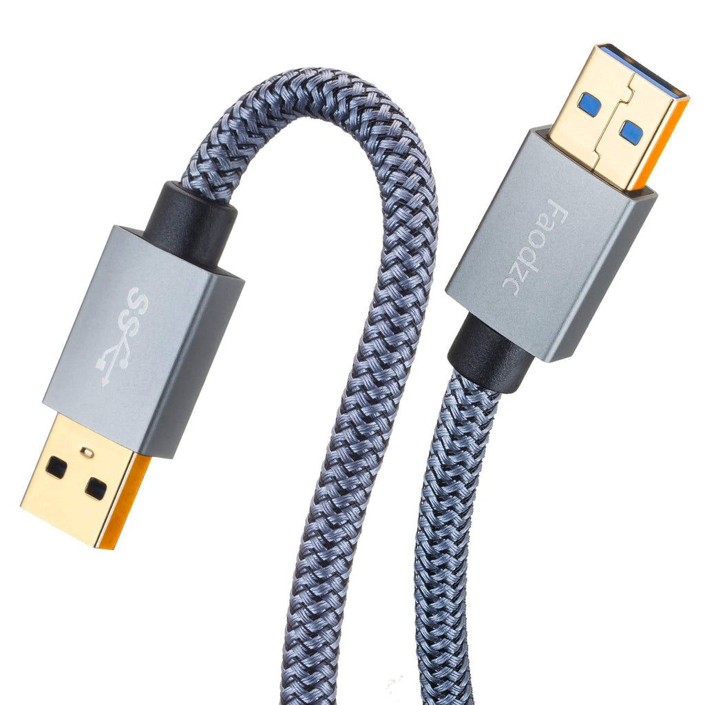 Faodzc 20 ft USB 3.0 A Male to A Male Cable,USB 3.0 to USB 3.0 Cable Nylon Braid USB Male to Male Cable Double End USB Cord Compatible with Hard Drive Enclosures, DVD Player, Laptop Cool 20 Feet - LeoForward Australia