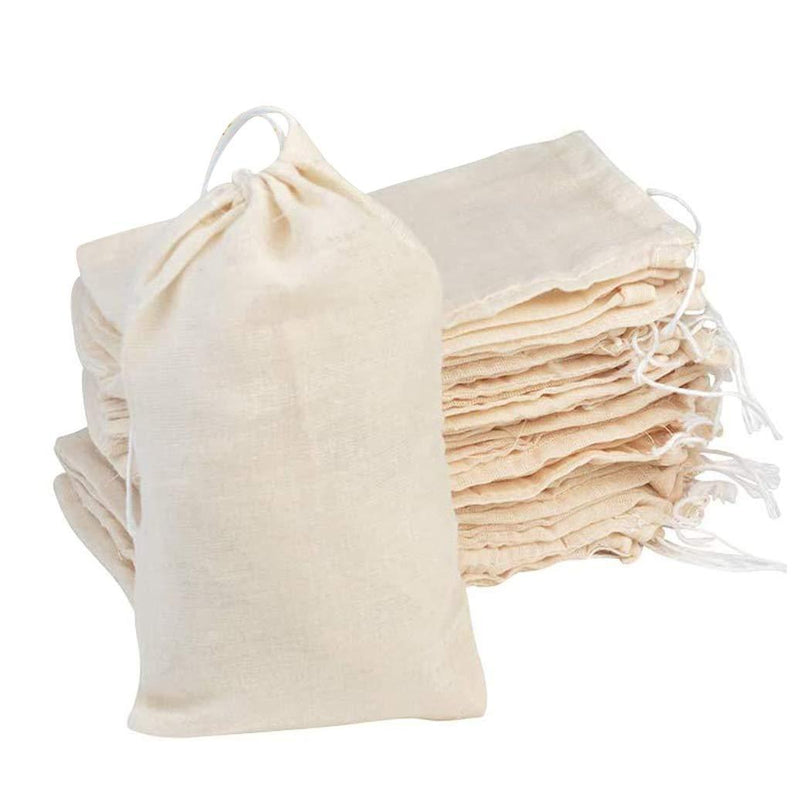  [AUSTRALIA] - 50Pcs Cotton Drawstring Bags, Reusable Muslin Bag Natural Cotton Bags with Drawstring Produce Bags Bulk Gift Bag Jewelry Pouch for Party Wedding Home Storage, Natural Color (4x6 Inch) 4x6 Inch