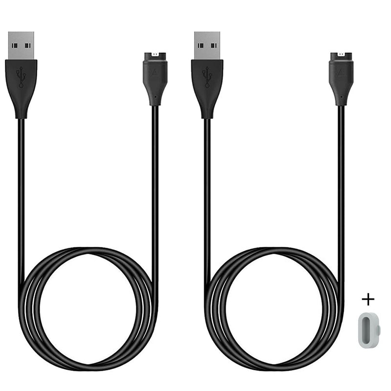Kissmart Charger Compatible with Garmin Approach S10 S40 S60 S62, Replacement Charging Cable Plus a Grey Charger Port Protector Anti Dust Plug for Garmin Approach S10 S40 S60 S62 Smartwatch (2 Pack) - LeoForward Australia