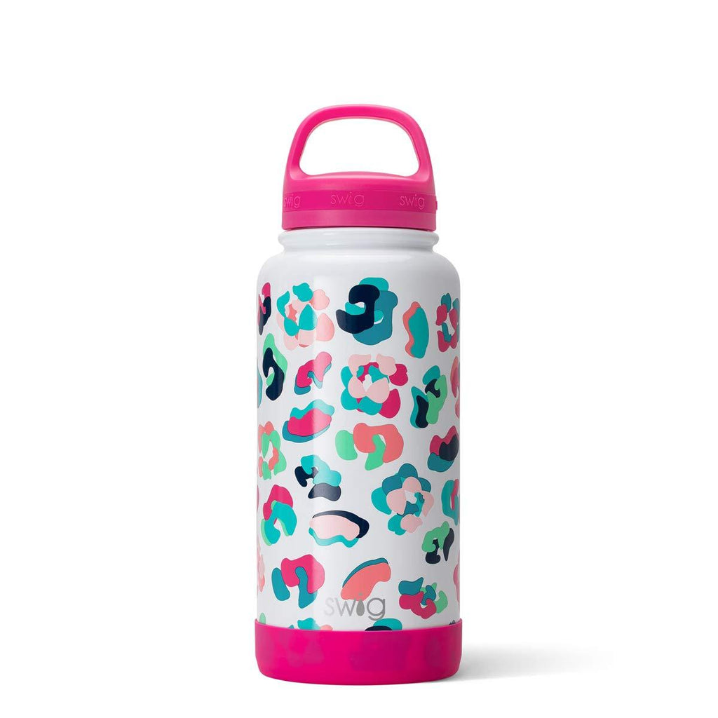  [AUSTRALIA] - Swig Life 30oz Triple Insulated Stainless Steel Wide Mouth Water Bottle with Handle, Dishwasher Safe, Double Wall, Vacuum Sealed, Reusable Thermos (Multiple Patterns Available) A Party Animal