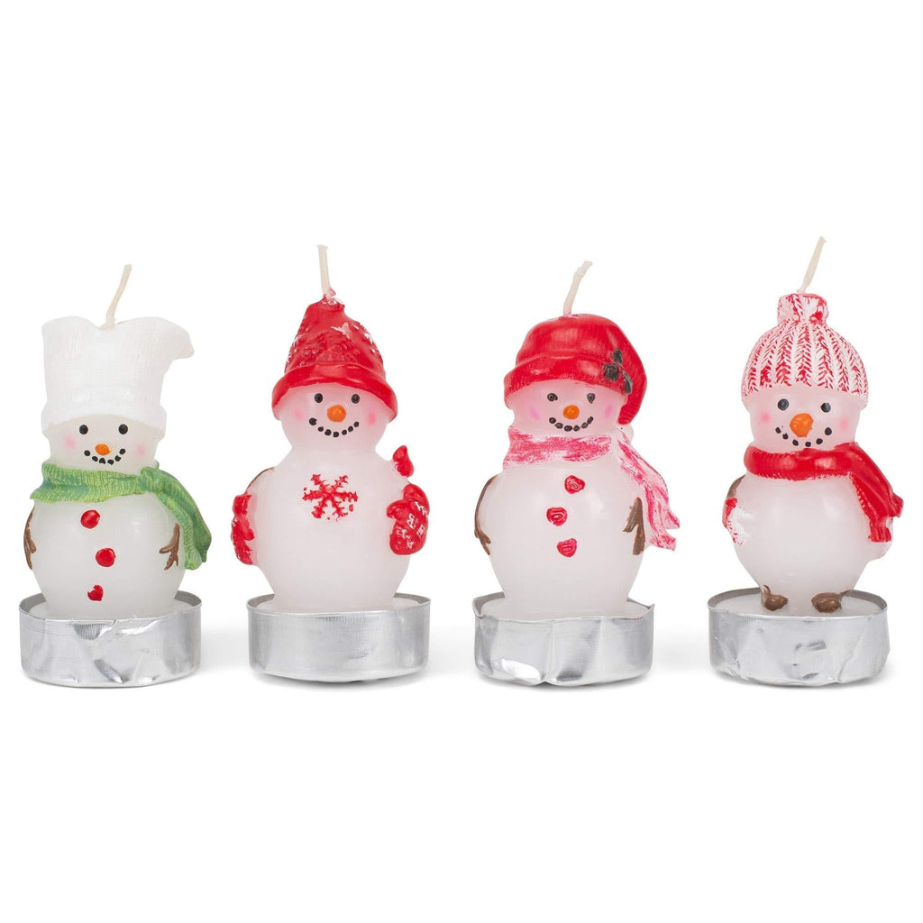  [AUSTRALIA] - Transpac Snowman Christmas Wax Candles Set of 4 Winter Holiday Decor New