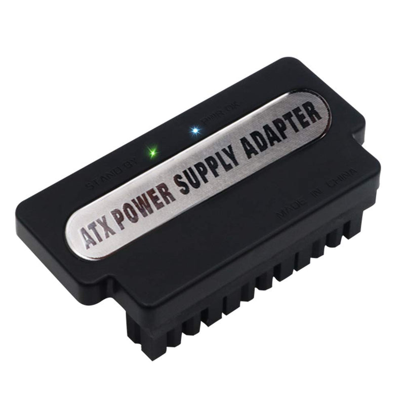  [AUSTRALIA] - New Version ATX 24Pin Female to 24pin Male 90 Degree Power Adapter with Power OK and Stand by LED and ABS Plastic top Cover for Desktops Power Supply
