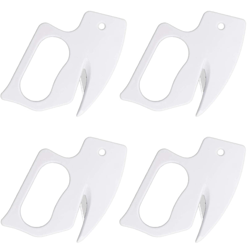  [AUSTRALIA] - AUEAR, 4 Pcs Letter Openers Envelope Slitters Paper Cutter Plastic Mail Razor with Blade for Home Office Package Women Men White