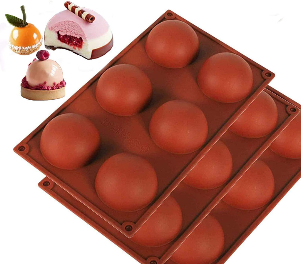  [AUSTRALIA] - WANLING 6 Holes-3Pack Silicone Mold For Chocolate, Cake, Jelly, Pudding, Handmade Soap, Round Shape BPA Free Cupcake Baking Pan