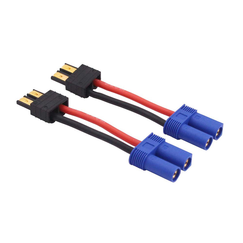  [AUSTRALIA] - OliRC 2pcs Compatible with TRX Male to EC5 Female Connector Adapter with 14awg 5cm Cable(C114-2)
