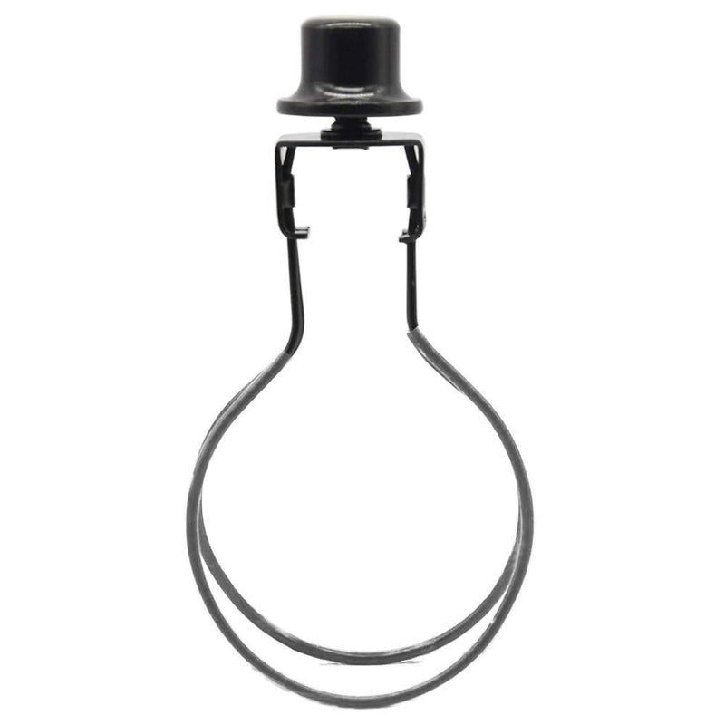  [AUSTRALIA] - Lamp Shade Holder,Lamp Shade Light Bulb Clip Adapter,Clip On Lampshade Adapter Includes Finial and Lampshade Levellers,Spring Clip for Light Bulb (Black) Black