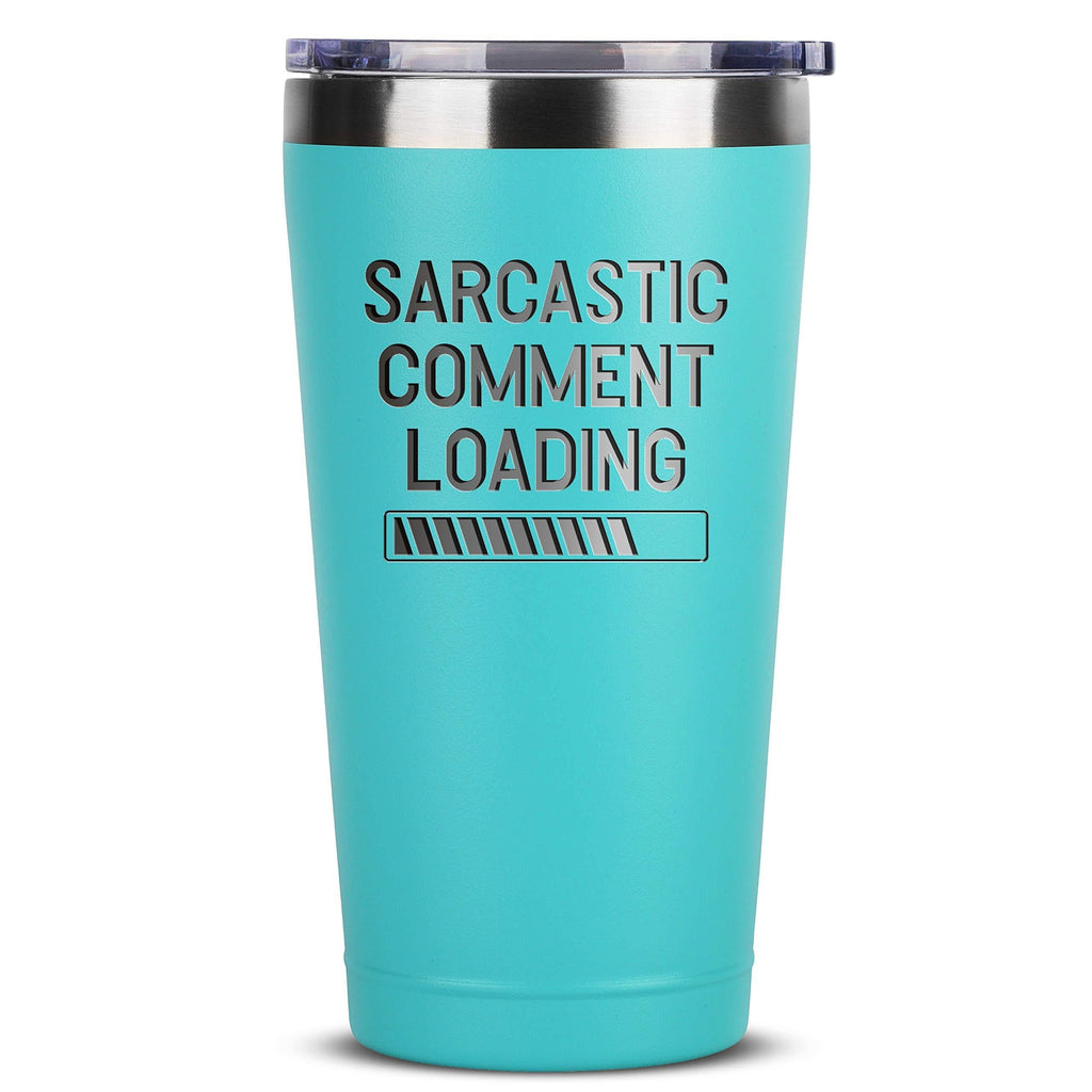  [AUSTRALIA] - Sarcastic Comment Loading - Funny Present for Women - 16 oz Mint Insulated Stainless Steel Tumbler w/ Lid - Birthday Mothers Day Present Ideas from Daughter Son - Mother Mom Women Coworkers
