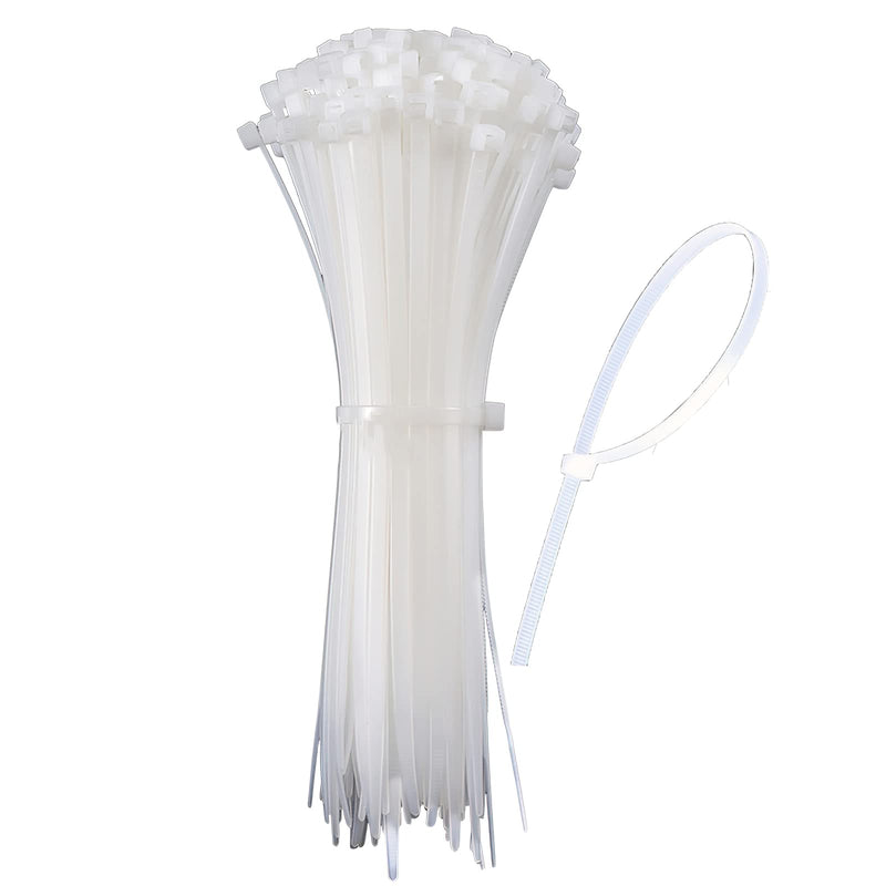  [AUSTRALIA] - Industrial Multi-Purpose UV Resistant White Nylon Cable Ties, 8 inches, Self-Locking Cable Zip Tie - Perfect for Home, Office, Garage, Garden and Workshop. Pack-of-250Pcs