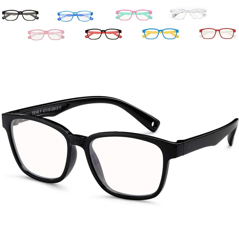  [AUSTRALIA] - Getino Kids Blue Light Glasses, Anti Eyestrain Glare UV Protection Computer Gaming Blue Glasses for Child Boy Girl Age 3-12 1-black