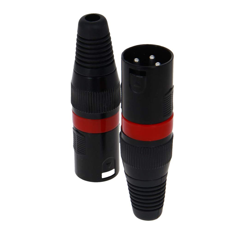  [AUSTRALIA] - Fielect XLR Male Connector Adapter Microphone Cable Plug Connector Mic Audio Socket LY-KNT011 3-Pin 6 pcs