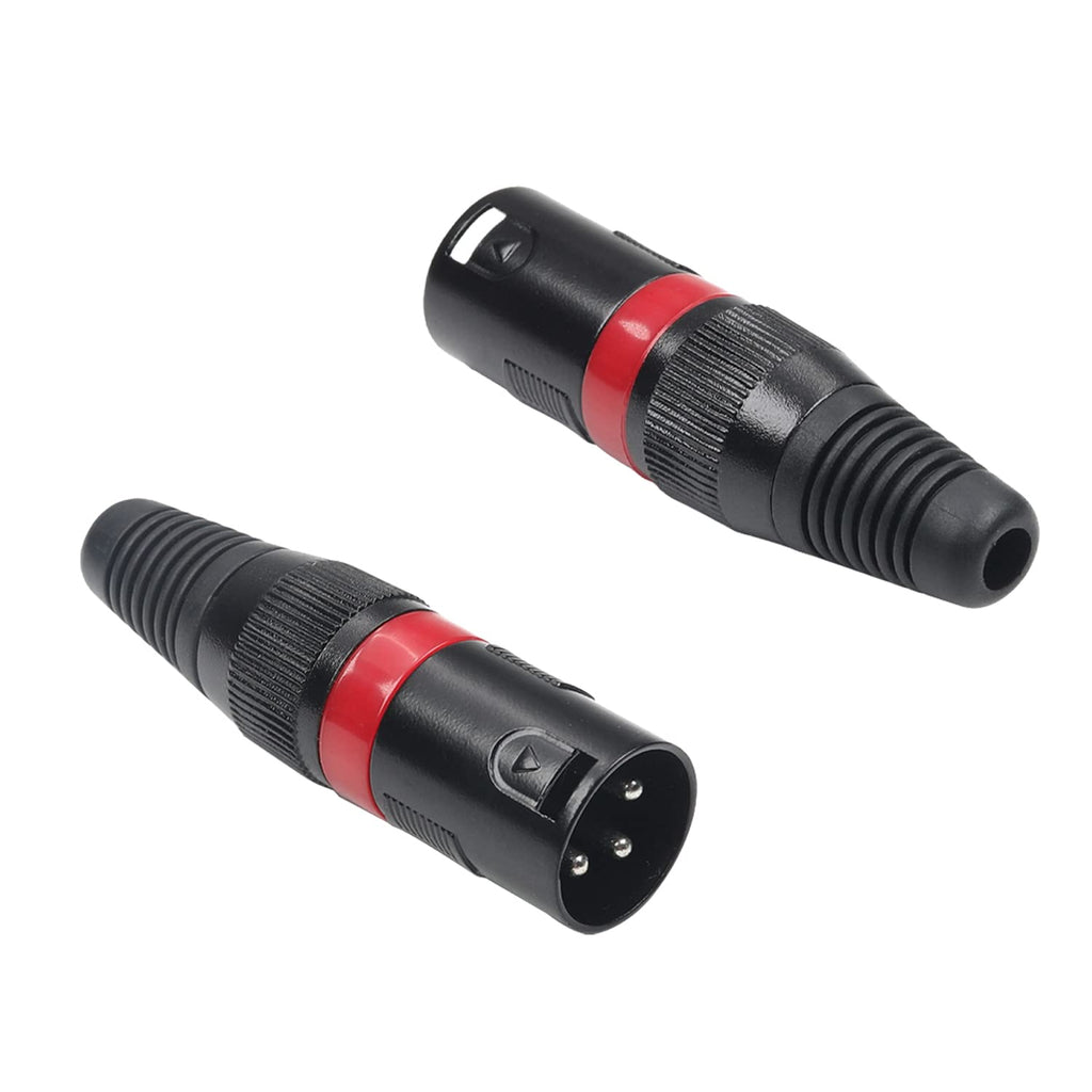  [AUSTRALIA] - Fielect XLR Male Connector Adapter Microphone Cable Plug Connector Mic Audio Socket LY-KNT011 3-Pin 2pcs