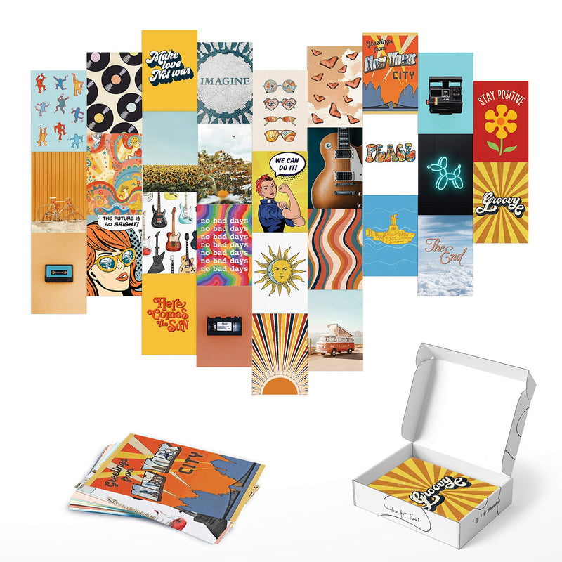  [AUSTRALIA] - Haus and Hues Aesthetic Wall Collage Kit for Teens - Set of 30 Hippie Posters and Aesthetic Pictures for Wall Collage | Photo Wall Collage Kit Aesthetic Pictures and Photo Collage Kit | 4" x 6" Hippie Set of 30