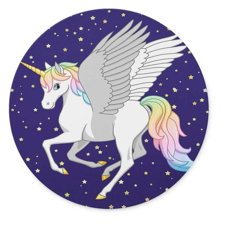 Pretty Rainbow Unicorn Round Mousepad Gaming Mouse Pad Round Mouse Mat（7.87inchx7.87inch） Pretty Rainbow Unicorn - LeoForward Australia