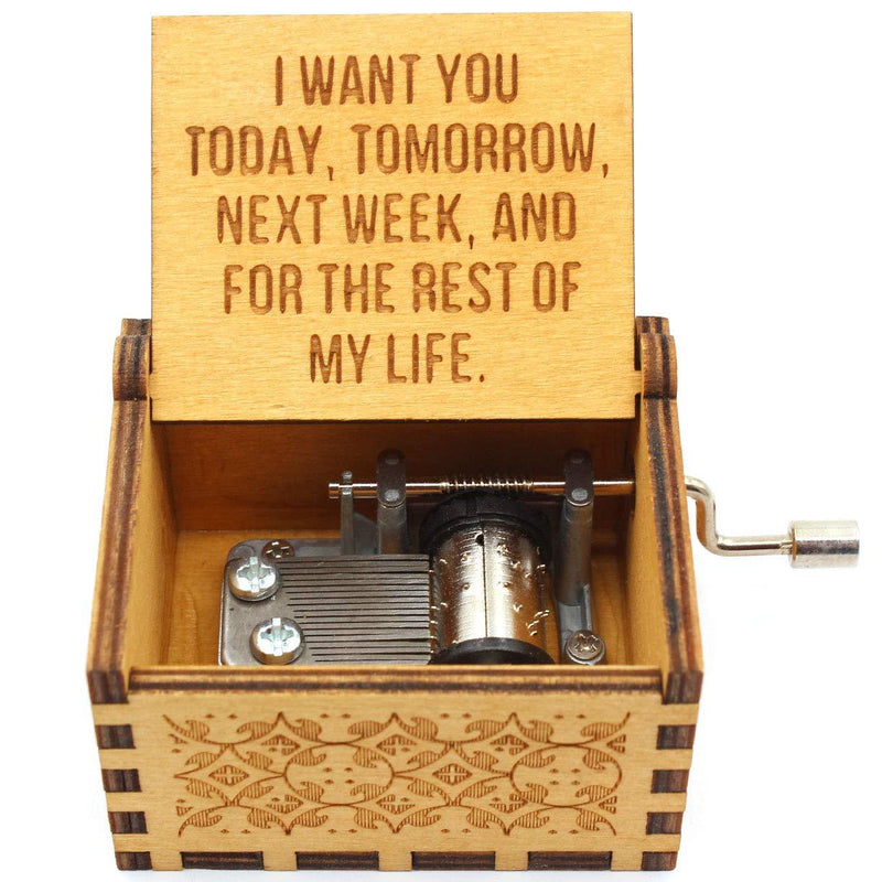  [AUSTRALIA] - Lastsummer Wooden Music Box – Can’t Help Falling in Love, Gift for Lover, Love one, Boyfriend, Girlfriend, Wife, Husband – 1 Set（04）