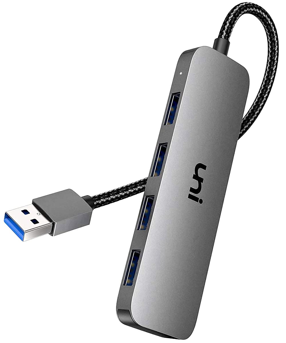 uni USB Hub, Aluminum 4-Port PS4 USB 3.0 Data to USB Hub Adapter (Ultra-Slim) Compatible with PC, MacBook Air, Mac Pro/Mini, iMac, Surface Pro, XPS, PS5, Xbox One, Flash Drive, Mobile HDD and More 0.5ft Grey - LeoForward Australia