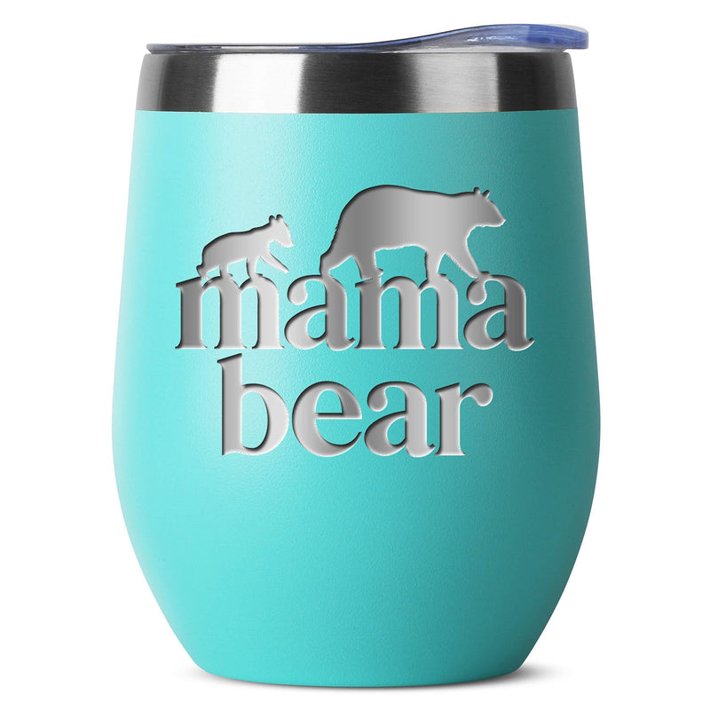  [AUSTRALIA] - Birthday Gifts For Mom - Mama Bear 12 oz Mint Stainless Steel Tumbler w/Lid - Best Mom Gifts From Daughter Son - Christmas Mother's Day Presents For Mom - First Time Expecting New Mother Cups Mugs