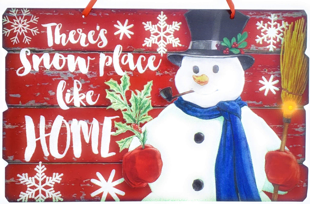  [AUSTRALIA] - MMH Christmas Door Sign Banner Greeting Swag Decor Decoration Snowman knob Bells Hanging Jingle Bells There's Snow Place Like Home Winter Christmas