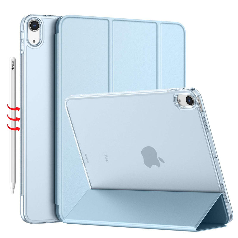  [AUSTRALIA] - iMieet iPad Air 4 Case 2020 - iPad Air 4th Generation Case 10.9 Inch Lightweight Slim Cover with Translucent Frosted Hard Back [Support Touch ID](Sky Blue) Sky Blue