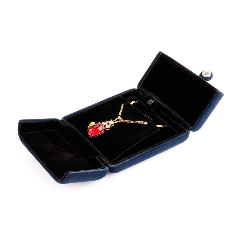  [AUSTRALIA] - iSuperb Royal Blue Velvet Necklace Pendant Box Jewelry Gift Box Bracelet Chain Earrings Display Storage Case for Christmas Engagement Proposal Big Pendant Box