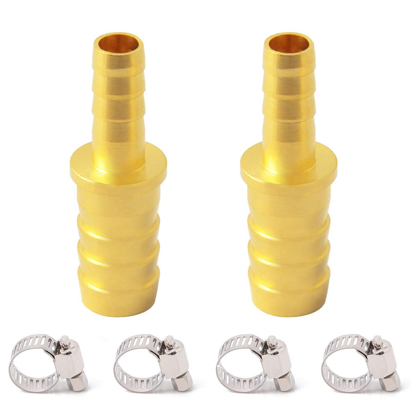  [AUSTRALIA] - Metaland Brass Hose Barb Reducer, 1/4" to 3/16" Hose ID, Reducing Barbed Hose Splicer Mender Coupler Warter Fuel Air (Pack of 2) 1/4-3/16