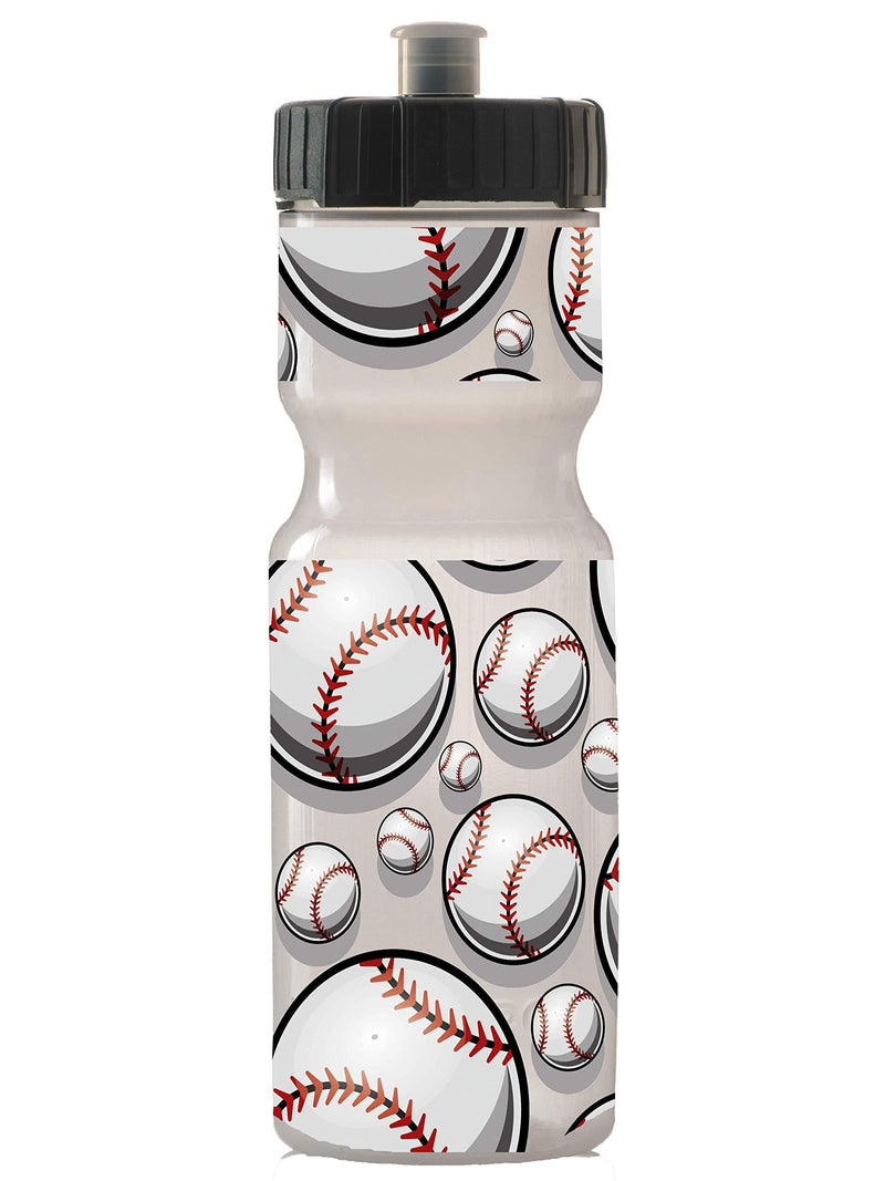  [AUSTRALIA] - 50 Strong Kids Sports Squeeze Water Bottle - 22 oz. BPA Free Sport Bottle W/Easy Open Push/Pull Cap - Durable Bottles Perfect for Boys & Girls, School & Sports - Made in USA Baseball