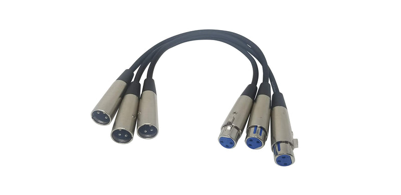  [AUSTRALIA] - Your Cable Store Three Pack of 1 Foot XLR 3P Male/Female Microphone Cables 001 Ft 3 Pack