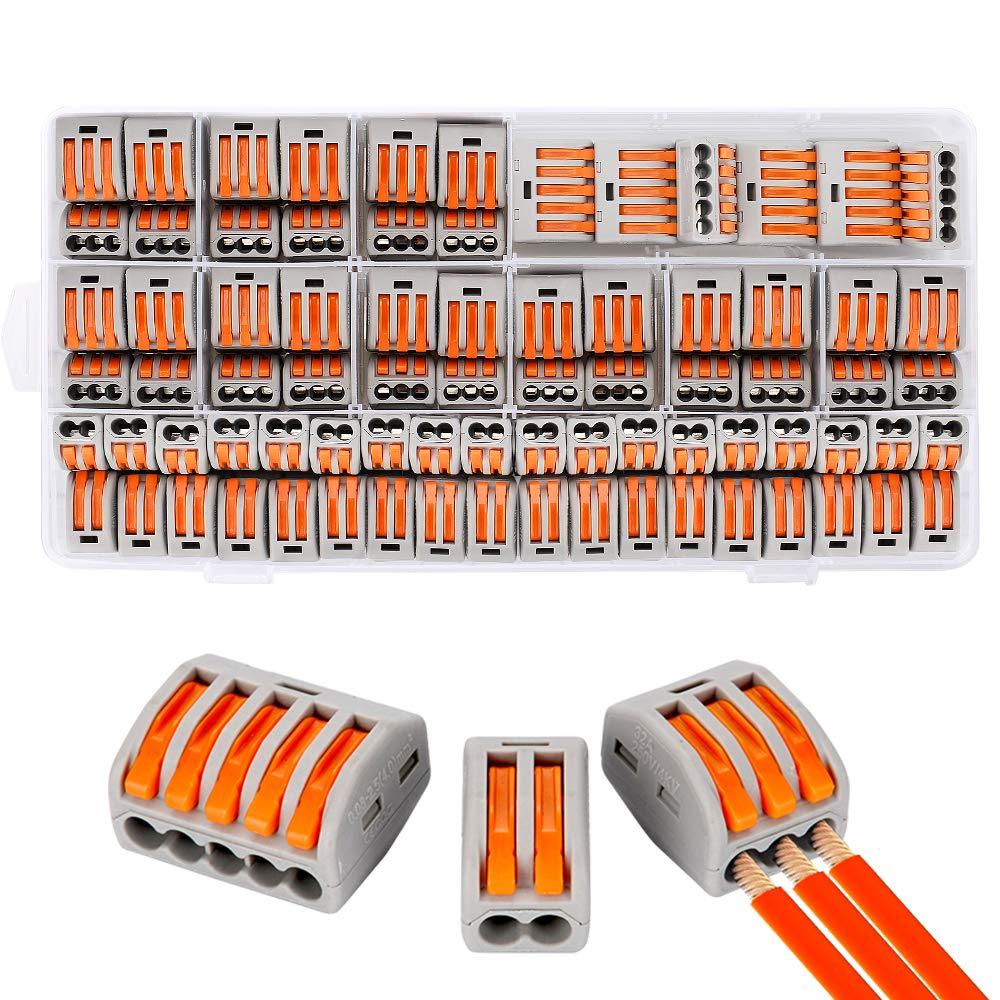 Compact Wire Connectors, Aigreat 100pcs Compact Splicing Connectors, Assortment Conductor (100PCS) - LeoForward Australia