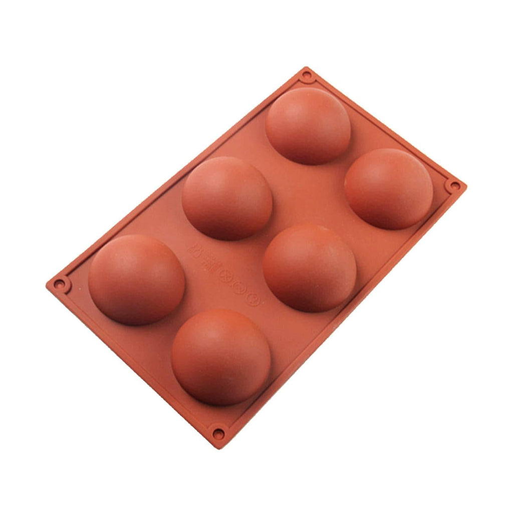  [AUSTRALIA] - 6 Holes Silicone Molds,3 Inch Diameter Backing Mold Use for Soap Mold, Mousse, Jelly, Cake, Bread, Prepared food, Chocolate, Round Shape