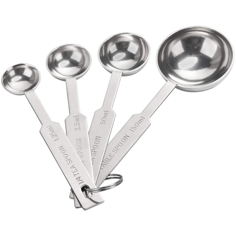  [AUSTRALIA] - 4PCS OstWony Measuring Spoons Set, Includes 1/4 tsp, 1/2 tsp, 1 tsp, 1 tbsp, Food Grade Stainless Steel measuring cups, Tablespoon and Teaspoon for Measure Liquid and Dry Ingredients